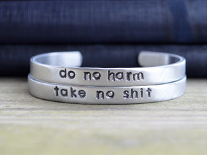 Do No Harm Take No Shit Cuff Bracelet Set
