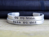 Do No Harm Take No Shit Cuff Bracelet Set